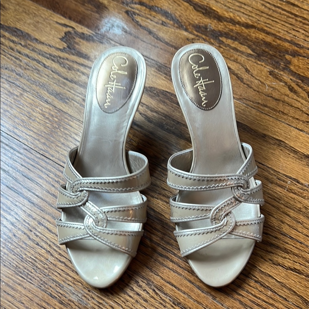 Cole Haan Gold Heels Elegant Design